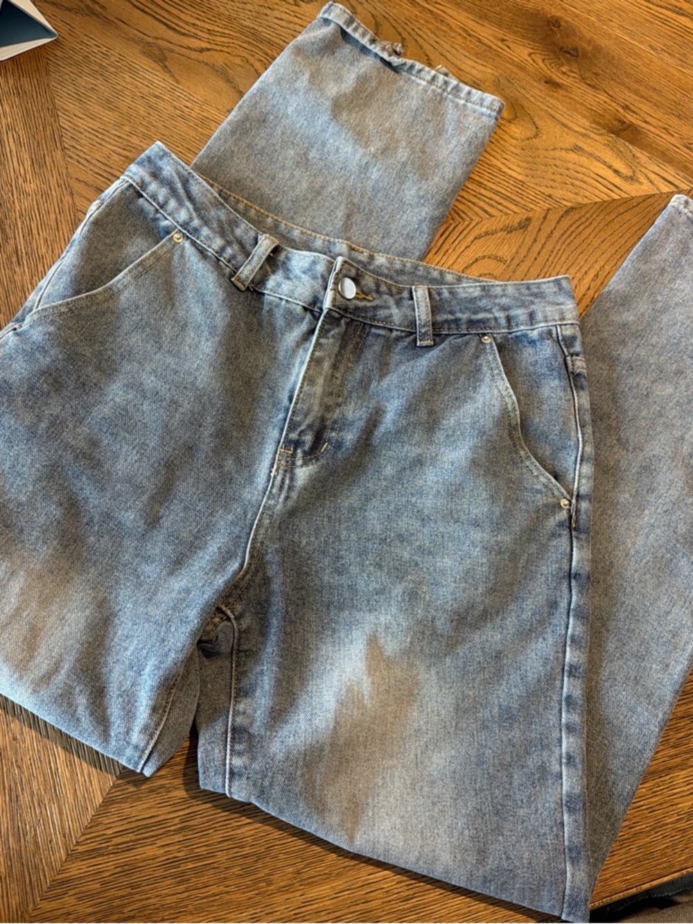Commense Women's Relaxed Light Blue Jeans